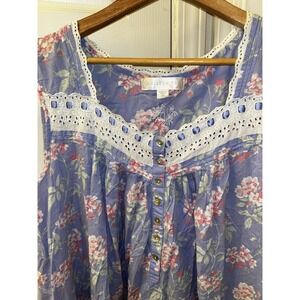 Eileen West 3X Gown Sleeveless Floral Long